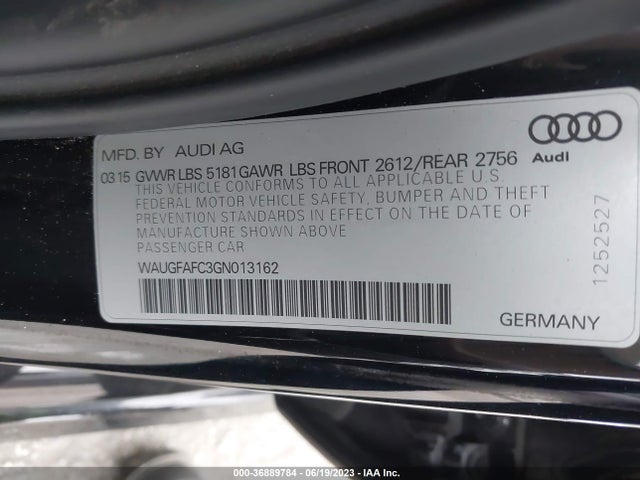 WAUGFAFC3GN013162 Audi A6 2.0t Premium Plus