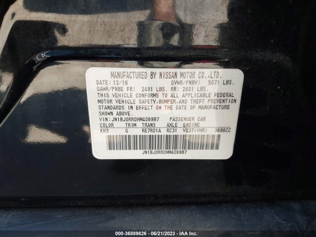 JN1BJ0RR0HM406987 Infiniti QX50