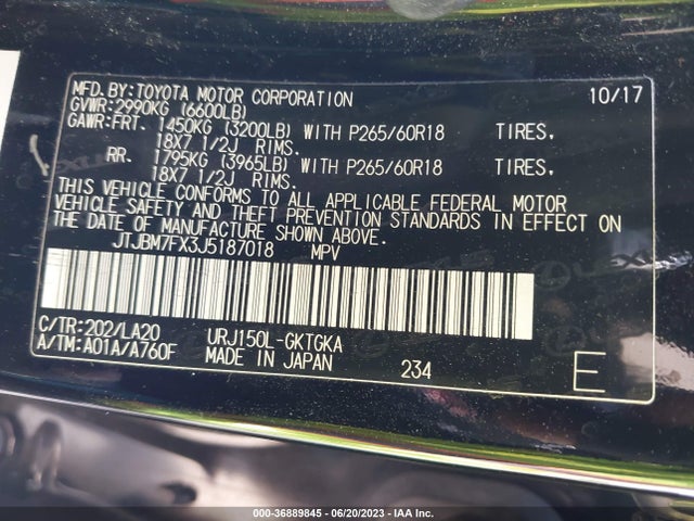 JTJBM7FX3J5187018 Lexus Gx Gx 460