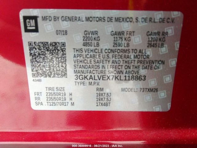 3GKALVEX7KL118863 GMC Terrain Slt