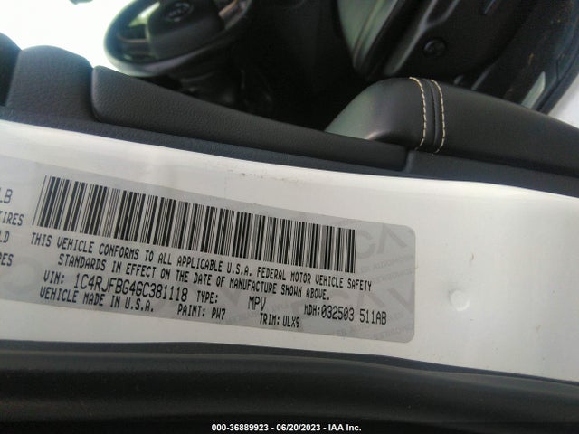 1C4RJFBG4GC381118 Jeep Grand Cherokee Limited