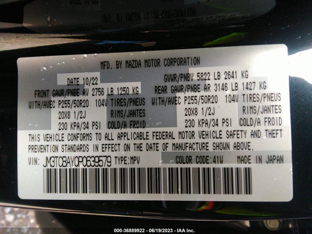 2023 Mazda CX-9, VIN: JM3TCBAY0P0639579