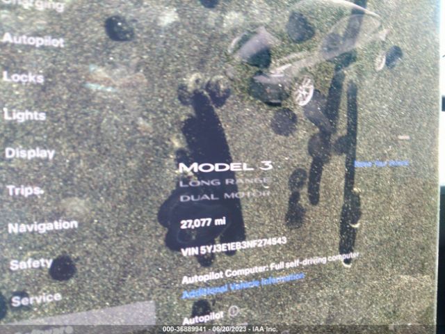 5YJ3E1EB3NF274543 Tesla Model 3 Long Range