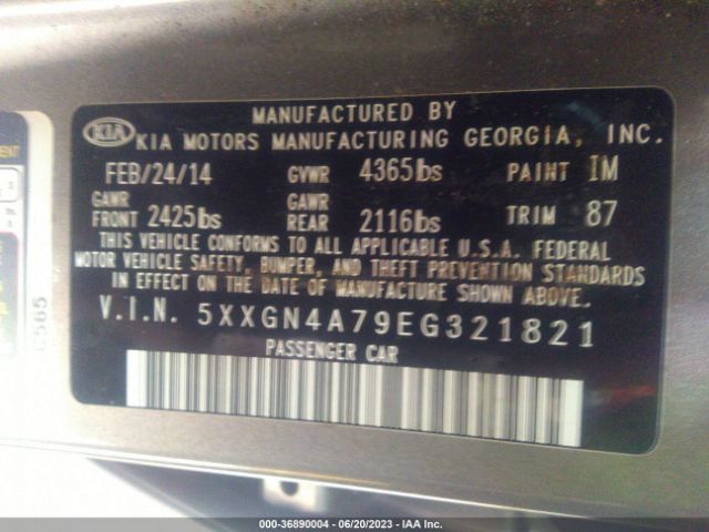 5XXGN4A79EG321821 KIA OPTIMA EX