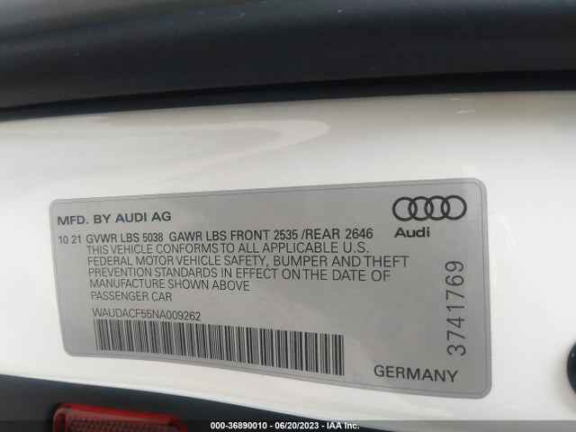 2022 Audi A5, VIN: WAUDACF55NA009262