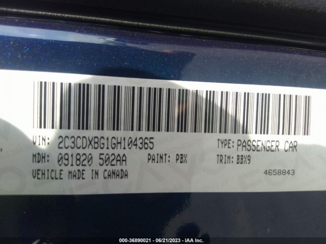 2C3CDXBG1GH104365 Dodge Charger Se
