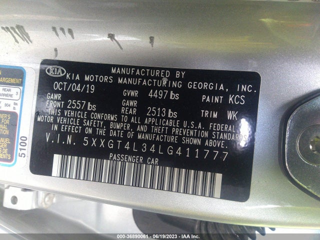 KIA Optima Lx 2020 5XXGT4L34LG411777 Image 9