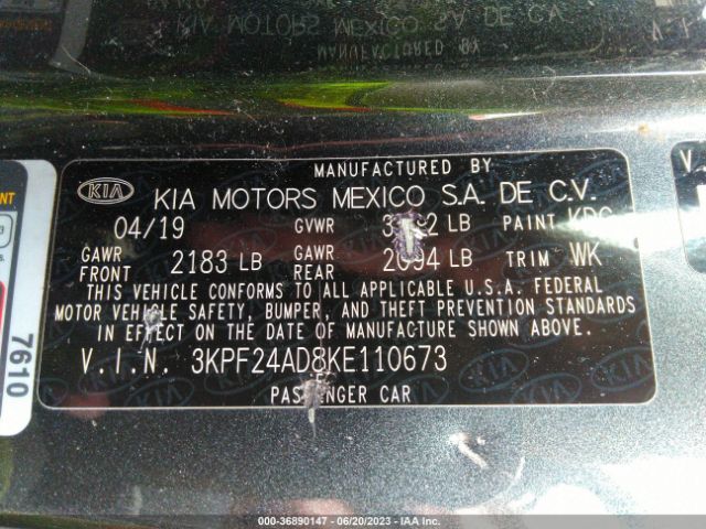 3KPF24AD8KE110673 KIA Forte Lxs