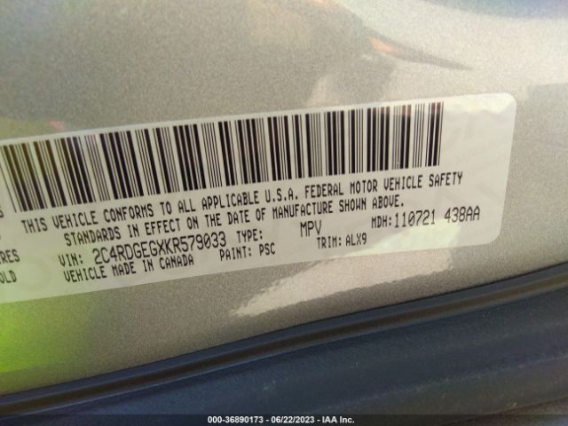 2C4RDGEGXKR579033 Dodge Grand Caravan Gt