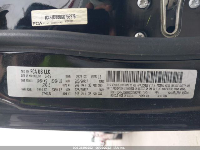 1C4NJDBB0GD756276 Jeep Compass Sport