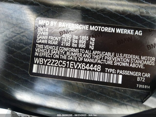 2014 BMW i8, VIN: WBY2Z2C51EVX64448