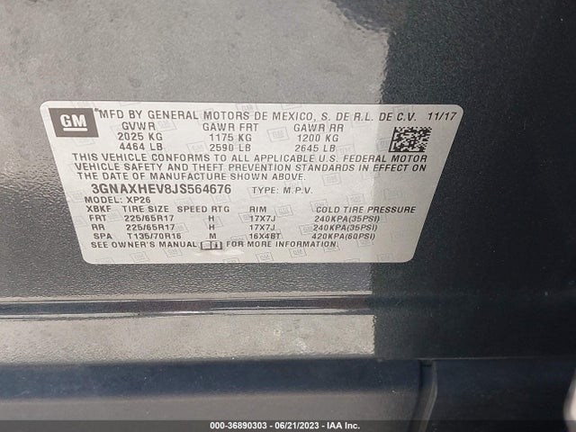 Chevrolet EQUINOX LS 2018 3GNAXHEV8JS564676 Image 9