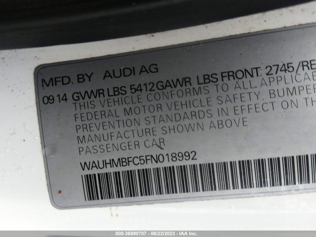 WAUHMBFC5FN018992 Audi A6 3.0l Tdi Prestige