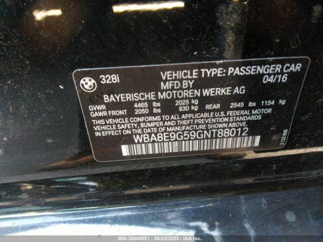 WBA8E9G59GNT88012 BMW 3 Series 328i