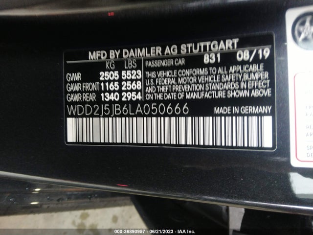 2020 Mercedes-Benz CLS-Class, VIN: WDD2J5JB6LA050666