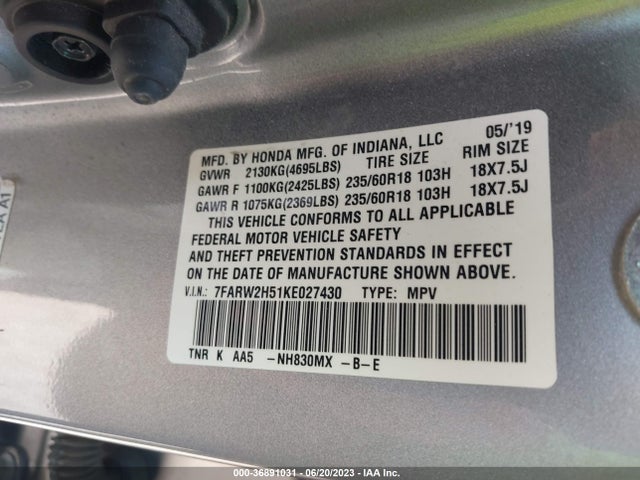 Honda CR-V EX 2019 7FARW2H51KE027430 Image 15