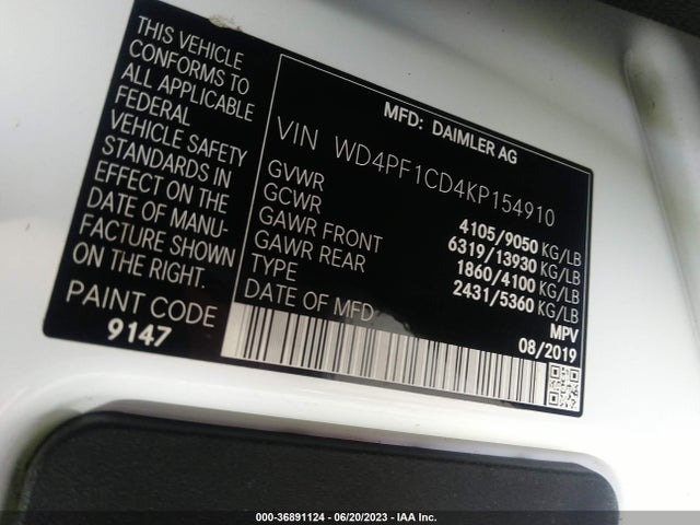 WD4PF1CD4KP154910 Mercedes-Benz SPRINTER VAN