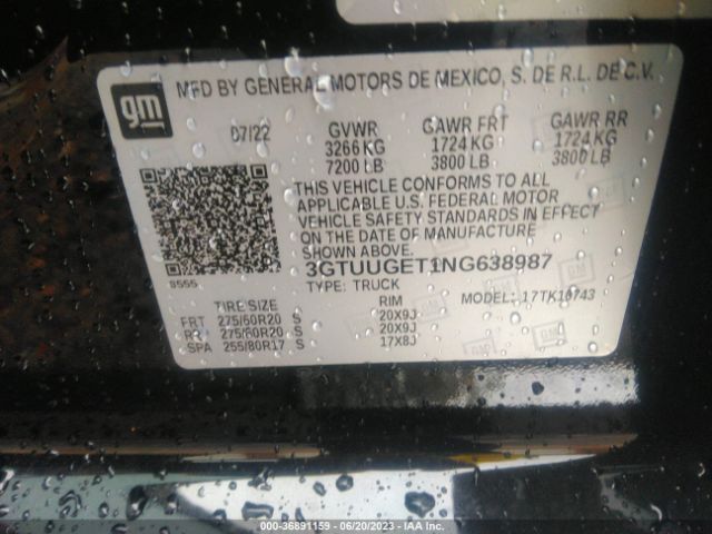 3GTUUGET1NG638987 GMC Sierra 1500 Denali
