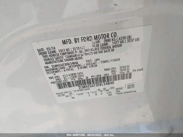 2LMHJ5AT3EBL54848 Lincoln Mkt Ecoboost
