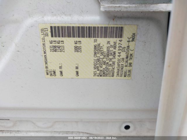 1N4AA5AP1EC443974 Nissan Maxima 3.5 Sv W/premium Pkg