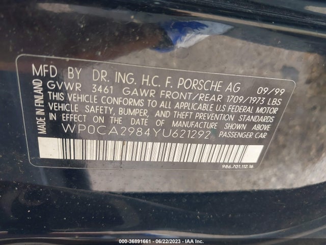 2000 PORSCHE BOXSTER WP0CA2984YU621292 Photo 8