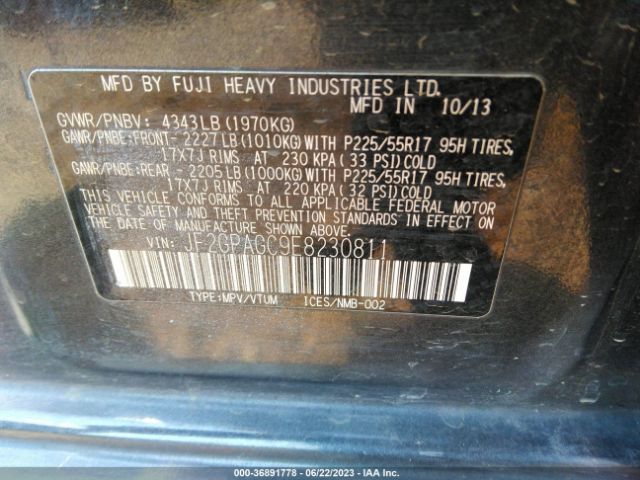 JF2GPAGC9E8230811 Subaru Xv Crosstrek Limited