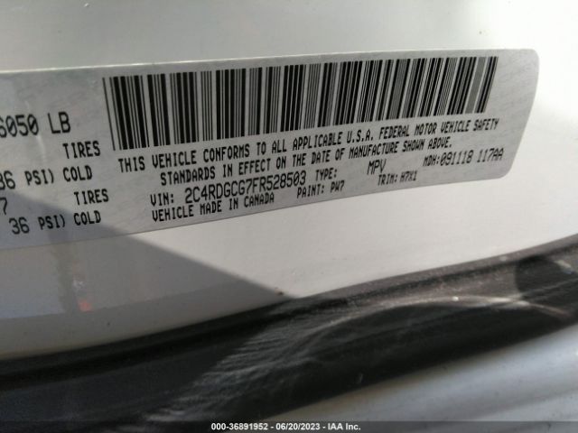 2C4RDGCG7FR528503 Dodge Grand Caravan Sxt