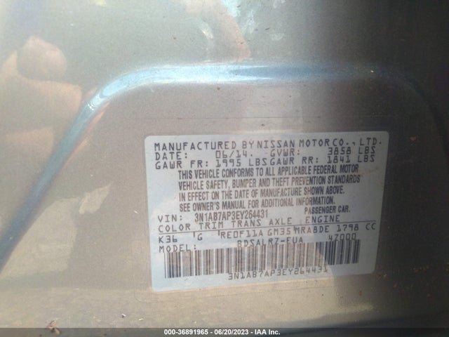 Nissan SENTRA SR 2014 3N1AB7AP3EY264431 Image 10
