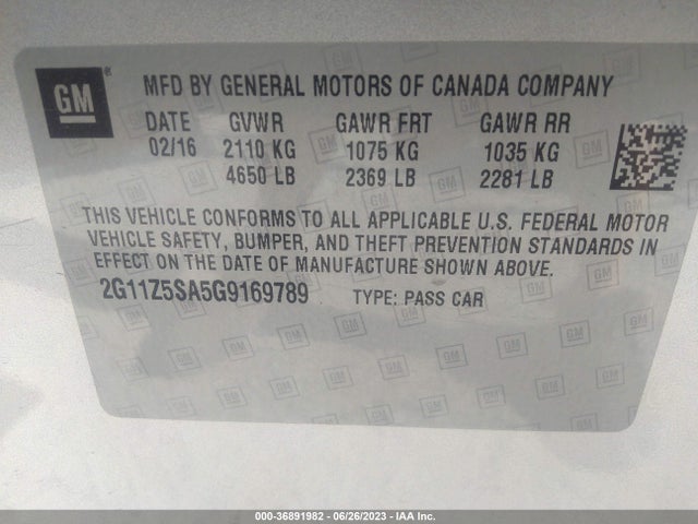 Chevrolet IMPALA LS 2016 2G11Z5SA5G9169789 Image 9