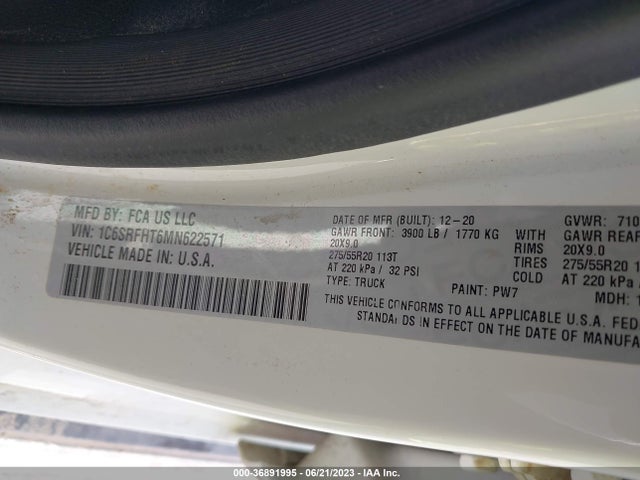 1C6SRFHT6MN622571 RAM 1500 Limited