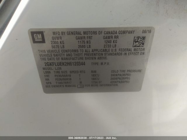 2GKFLUEK2H6120344 GMC Terrain Slt