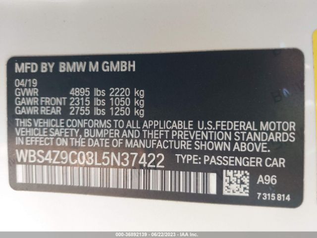 WBS4Z9C03L5N37422 BMW M4
