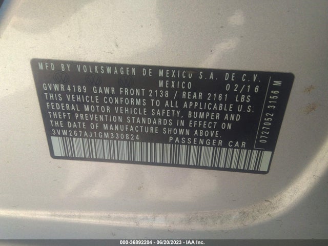 3VW267AJ1GM330824 Volkswagen Jetta Sedan 1.4t S W/technology