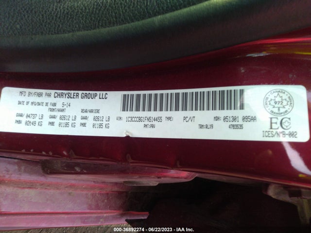 1C3CCCBG1FN514455 Chrysler 200 S
