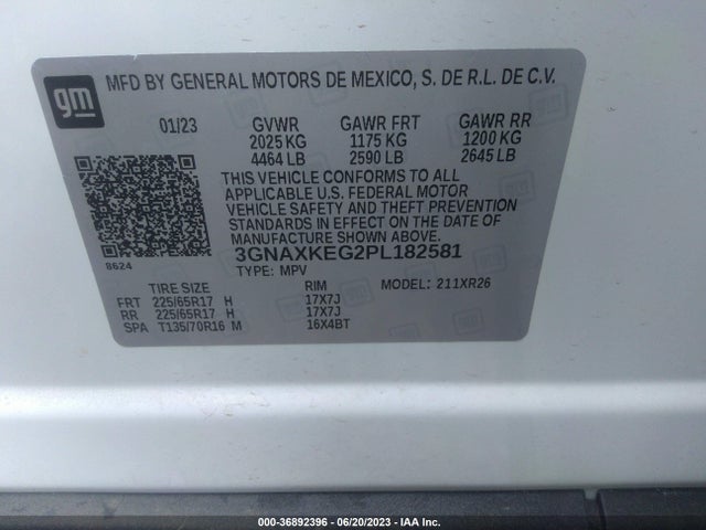 Chevrolet EQUINOX LT 2023 3GNAXKEG2PL182581 Image 9