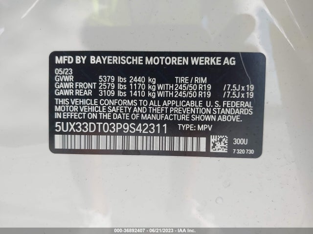 2023 BMW X4, VIN: 5UX33DT03P9S42311