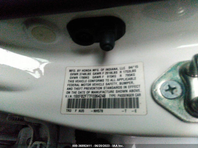 Honda Civic Sedan Se 2015 19XFB2F77FE064248 Image 9