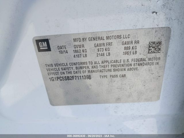 Chevrolet CRUZE LT 2015 1G1PC5SB2F7111398 Image 16