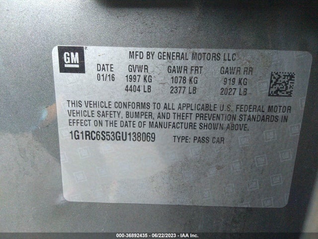 Chevrolet VOLT LT 2016 1G1RC6S53GU138069 Image 16