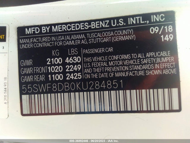 Mercedes-Benz C-class C 300 2019 55SWF8DB0KU284851 Image 9