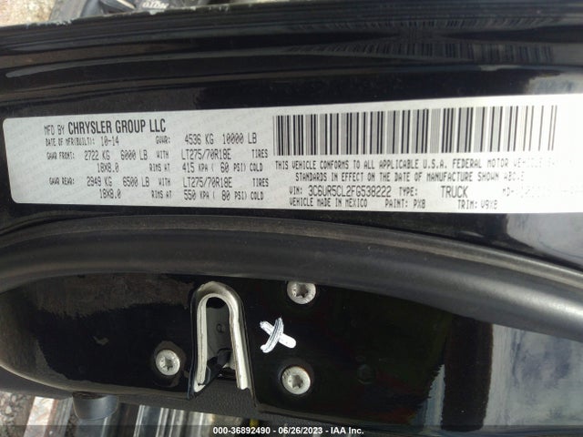 3C6UR5CL2FG538222 RAM 2500 Tradesman