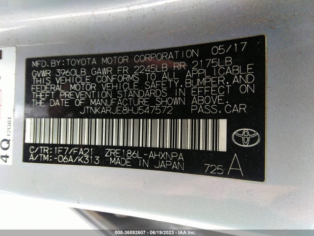 Toyota COROLLA IM 2017 JTNKARJE8HJ547572 Image 11