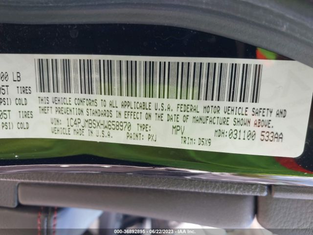 1C4PJMBSXHW658970 Jeep Cherokee Trailhawk