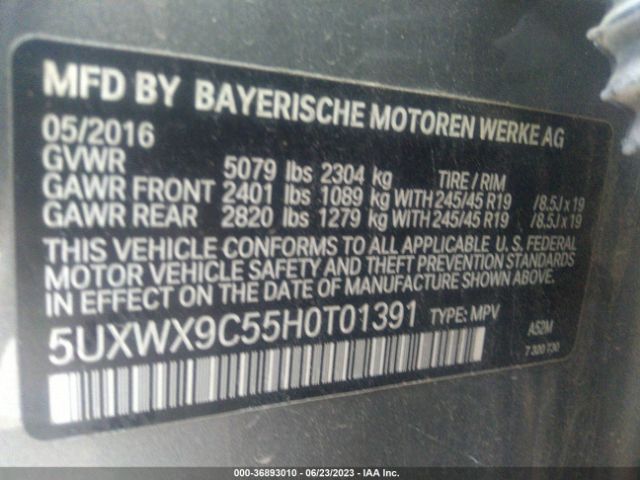 5UXWX9C55H0T01391 BMW X3 Xdrive28i