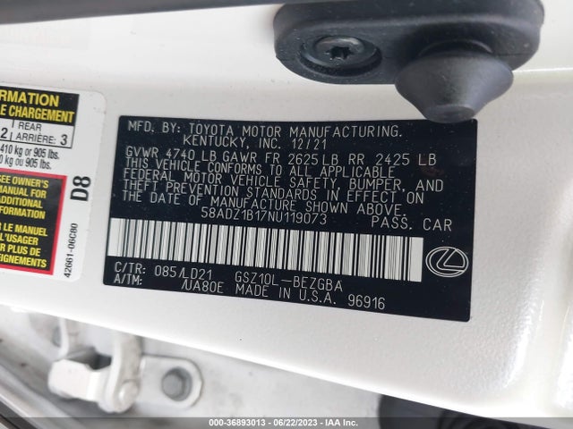 58ADZ1B17NU119073 Lexus Es Es 350