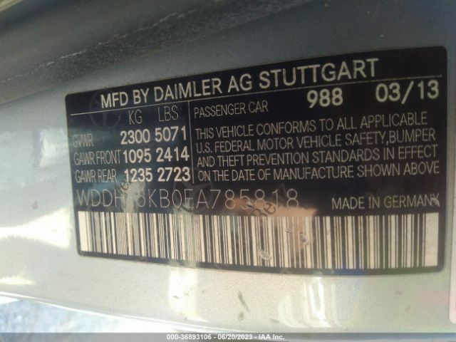 WDDHF5KB0EA785818 Mercedes-Benz E-class E 350