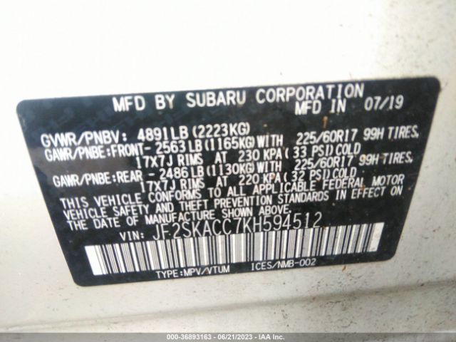 JF2SKACC7KH594512 Subaru Forester