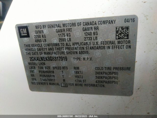 2GKALNEK6G6317919 GMC Terrain Sle