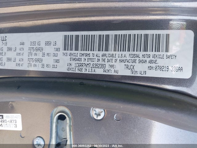RAM 1500 Laramie 2018 1C6RR7NM7JS352393 Image 15