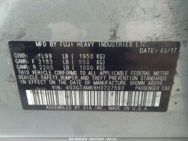 4S3GTAM69H3727593 Subaru Impreza Sport